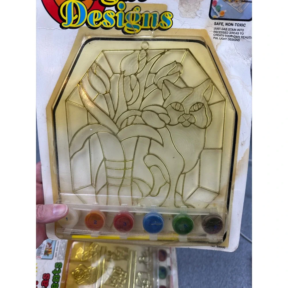 Vtg Craft House Paint by Number NWT Suncatcher Ornament Kits 1992 Lot of 4